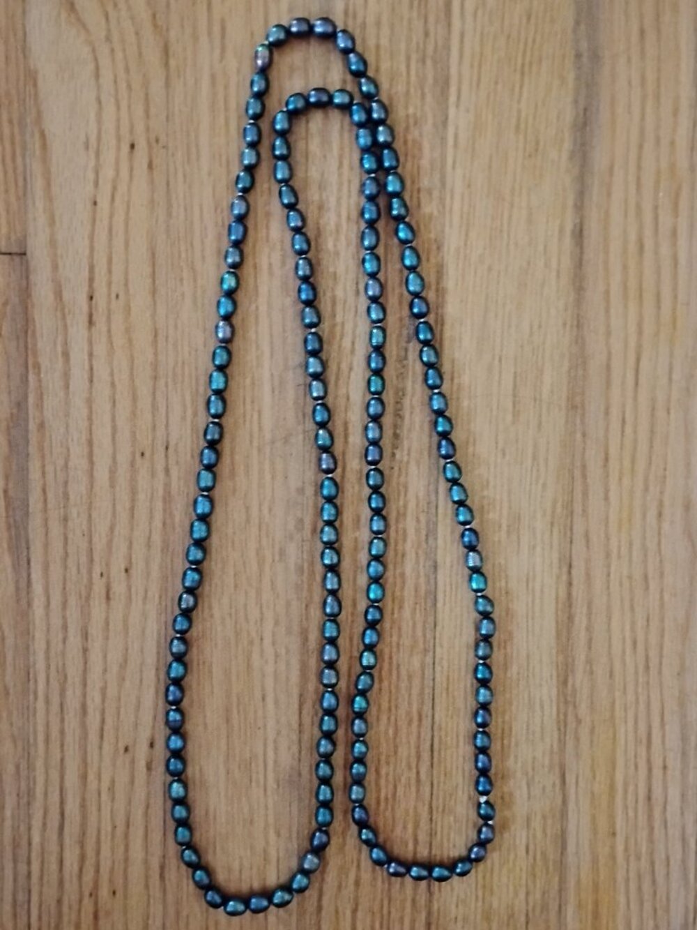 60 Inch Peacock Pearl Knotted Necklace